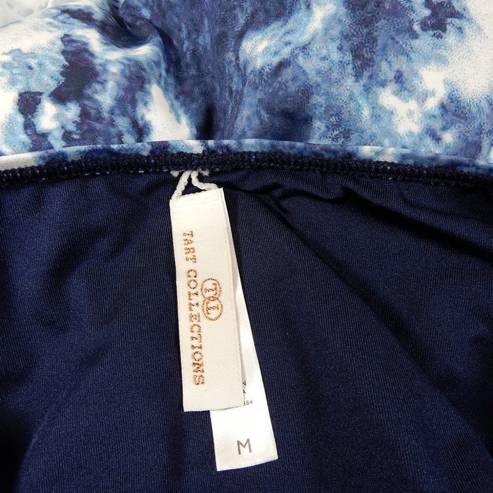 Tart Collections Enzo Monokini Swimsuit Size M One Shoulder Blue Tie Dye NEW - Picture 4 of 6